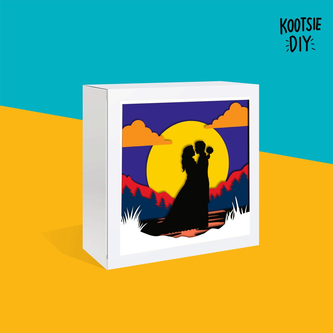 Wedding Shadow Box SVG for Cricut Silhouette Lovers 3d Etsy