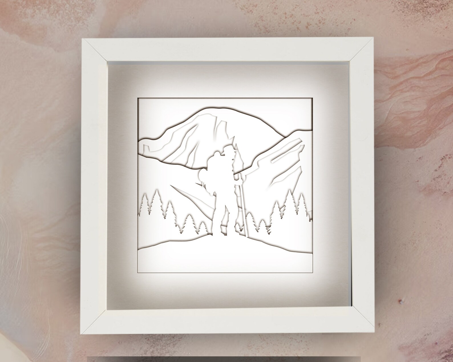 Mountain Shadow Box SVG for Cricut Silhouette Alps 3d Etsy