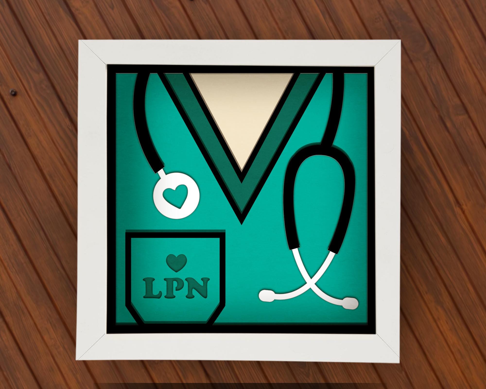 LPN Mandala Shadow Box SVG | 3D Layered Nurse Art | Medical ...