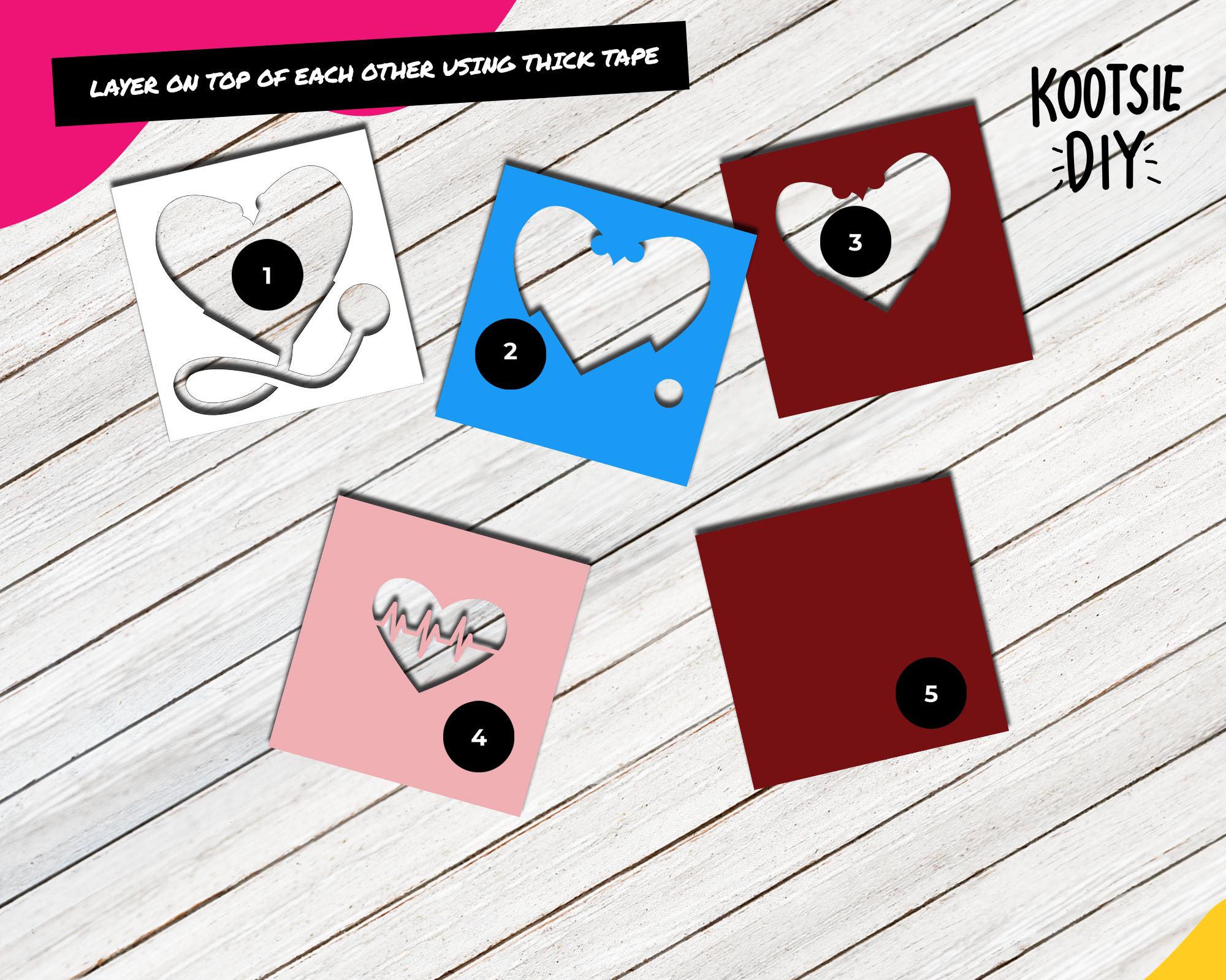 Stethoscope Shadow Box Svg for Cricut, Silhouette, Paramedic 3d Layered ...