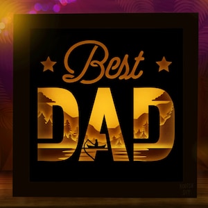 3D Papa Schattenbox SVG für Cricut, Silhouette, Vatertag Layered Mandala, Lichtbox Geschenk des Vaters, Opa 3D Layer SVG, Dad Papierschnitt