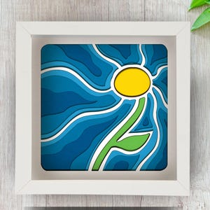 3D Layered Flower SVG | Shadow Box Art | Paper Cut File | Light Box Template | Cricut & Silhouette | Instant Download