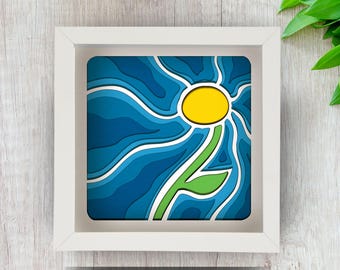 3D Layered Flower SVG | Shadow Box Art | Paper Cut File | Light Box Template | Cricut & Silhouette | Instant Download