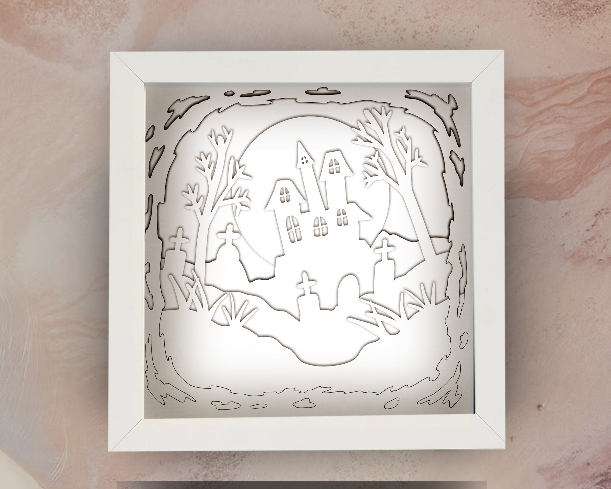 3D Halloween Shadow Box SVG, Layered SVG for Cricut, Silhouette, 3d ...