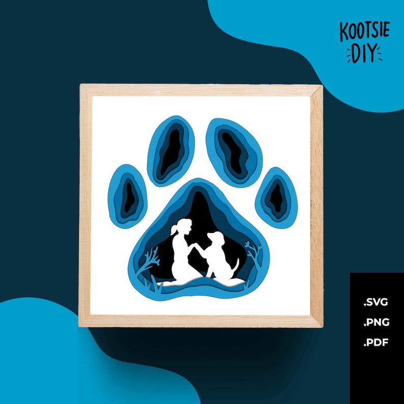 Dog Shadow Box SVG for Cricut Silhouette Puppy Memorial Gift - Etsy