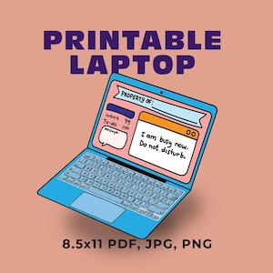 Druckbare Spielzeug Laptop PDF | Kinder so tun, als spielen | Cricut Print & Cut Aktivität | DIY Papier Laptop | Kinder Basteln | Silhouette-Datei
