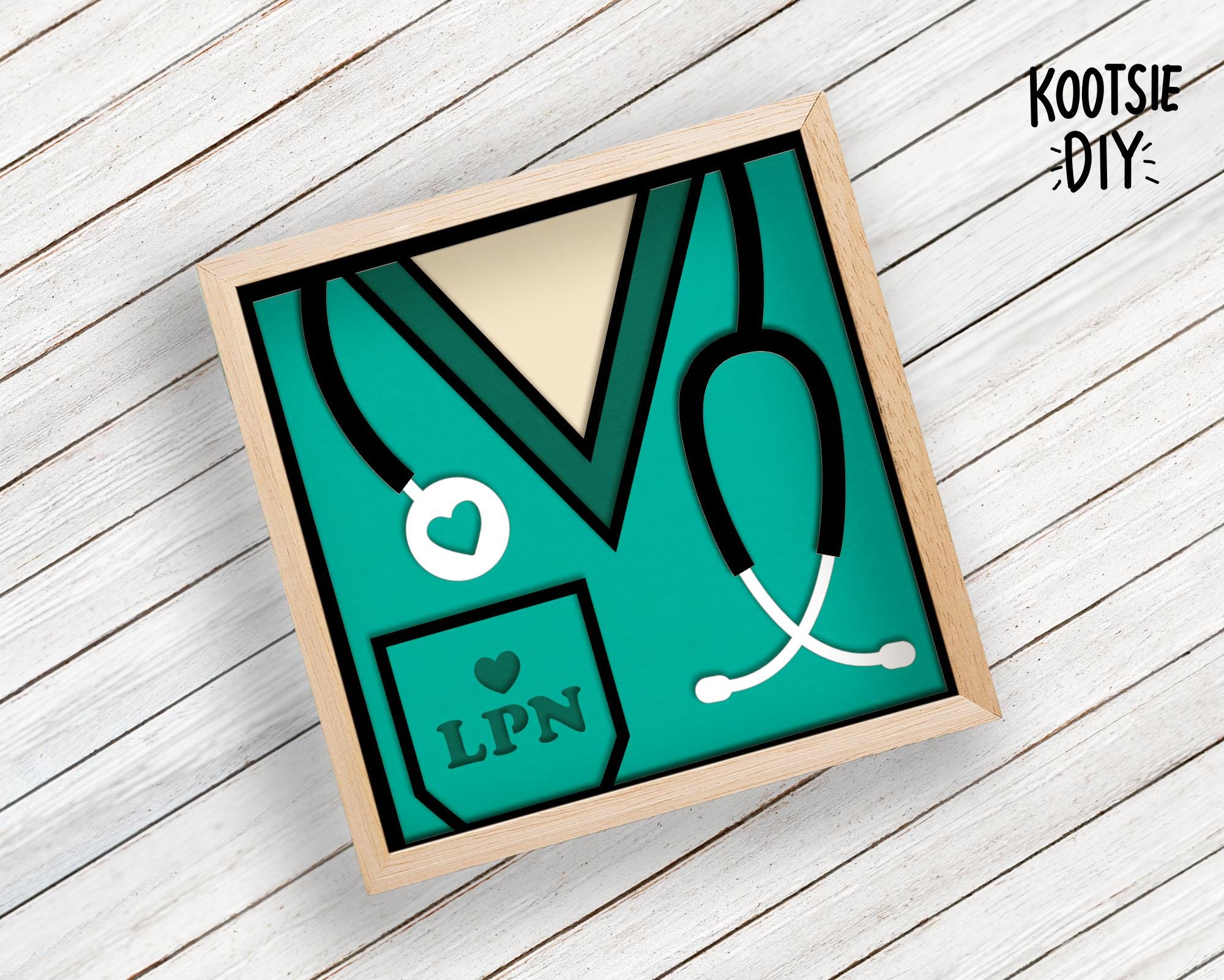 LPN Mandala Shadow Box SVG | 3D Layered Nurse Art | Medical ...