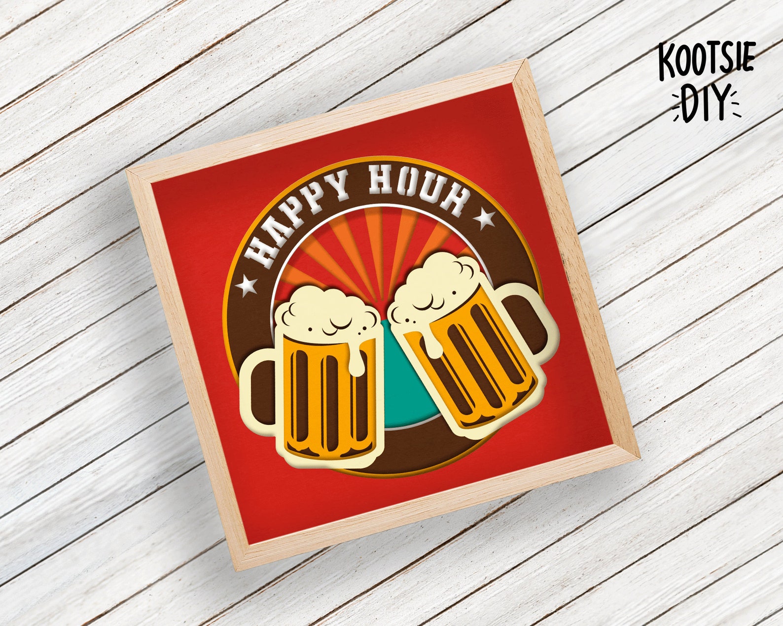 Beer Shadow Box SVG for Cricut Silhouette Drink 3d Layered Etsy Canada