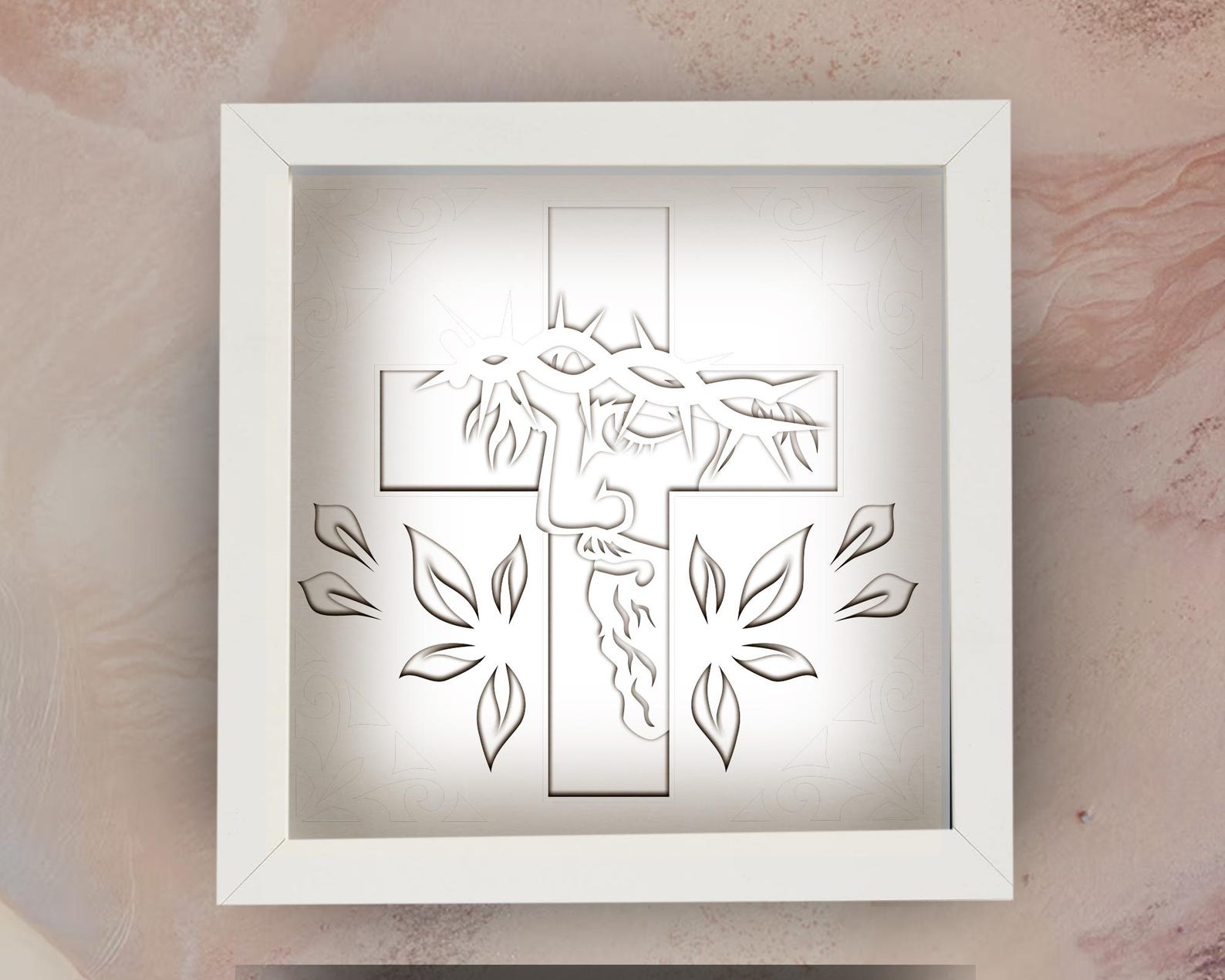 Jesus Cross Shadow Box Template SVG for Cricut Lightbox, 3d Crucifix ...