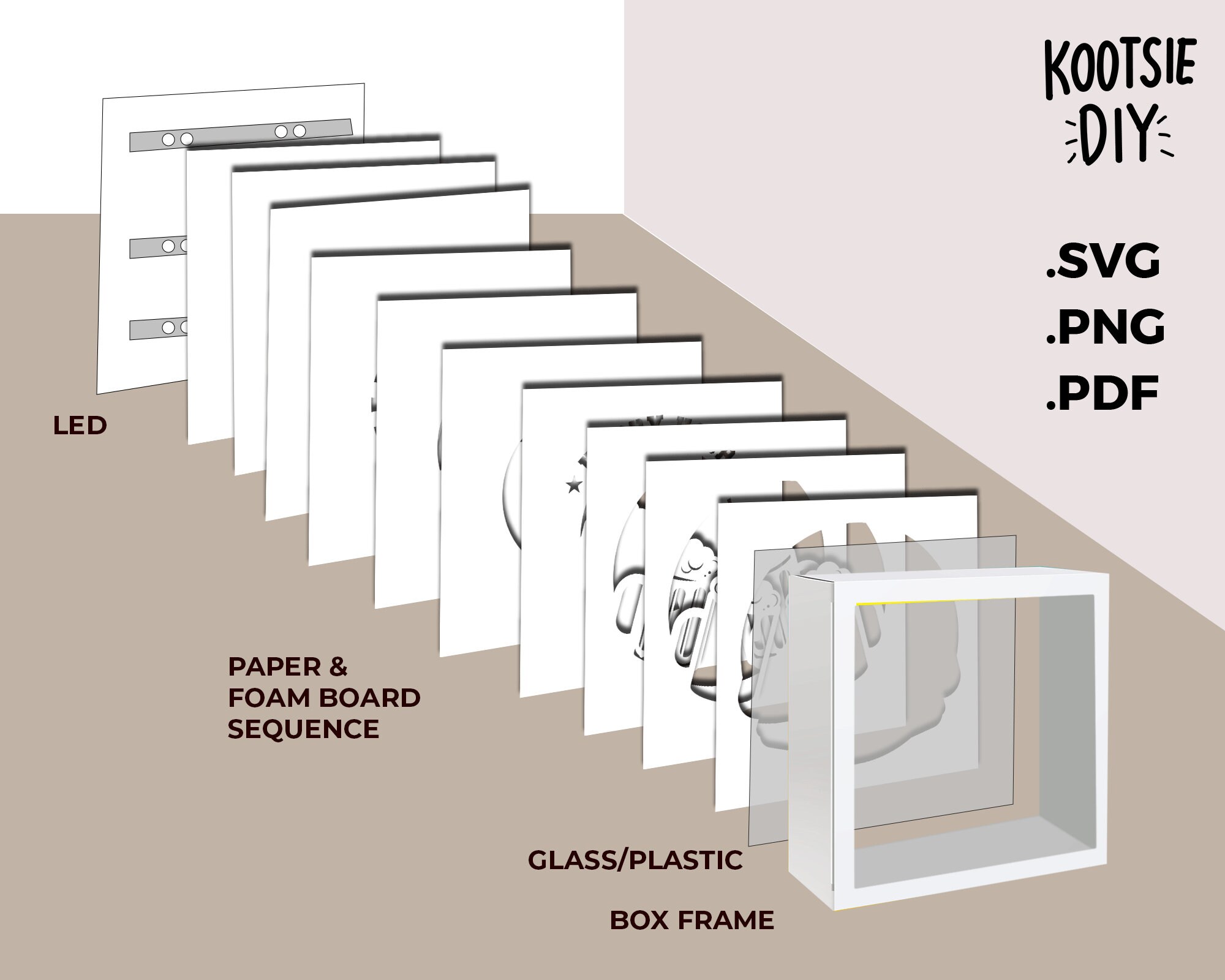 Beer Shadow Box SVG for Cricut Silhouette Drink 3d Layered Etsy Canada