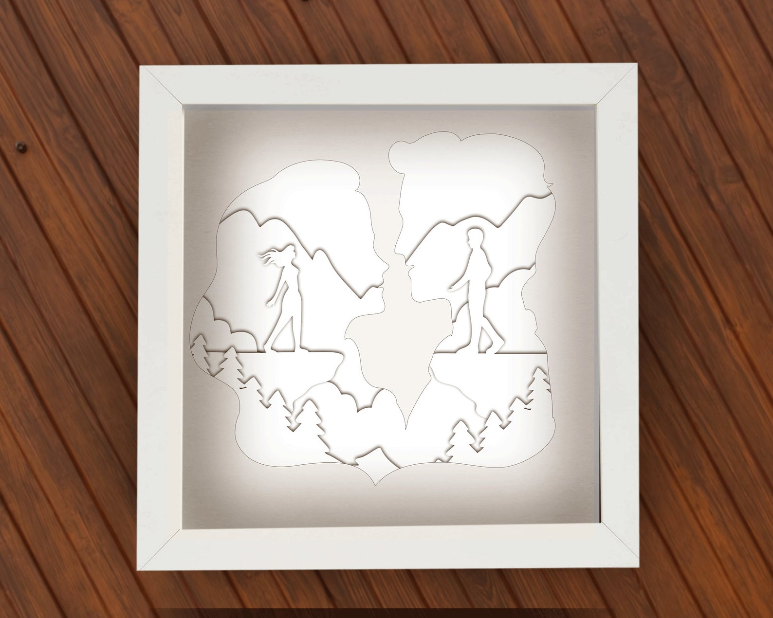3d Valentines Shadow Box SVG for Cricut, Silhouette, 3d Layered Mandala ...