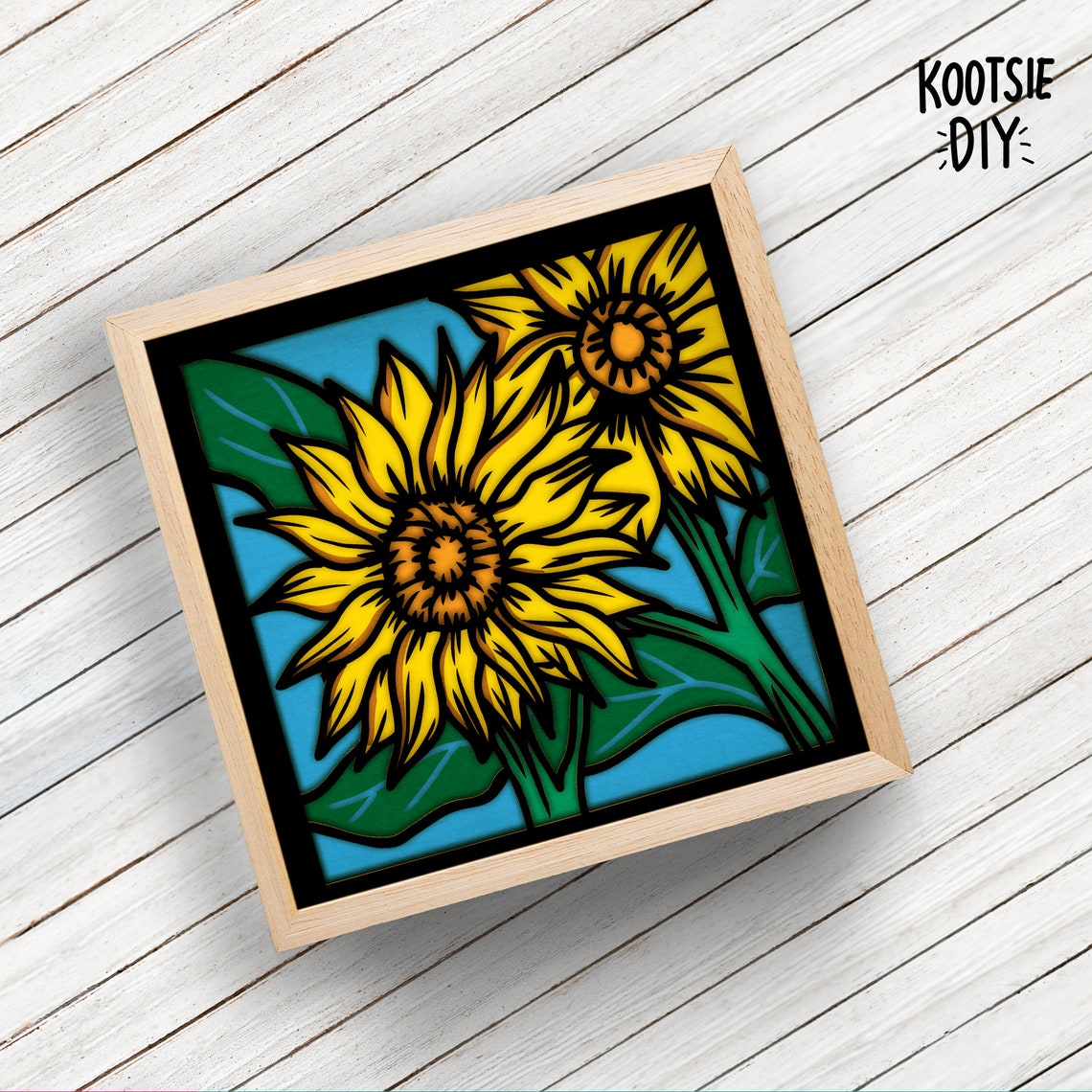 Sunflower Shadow Box SVG File for Cricut or Silhouette - Etsy