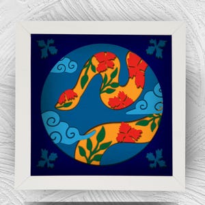 Ano da Serpente 2025 SVG | Caixa de Sombra, Corte de Papel, Cricut, Silhueta, Artesanato DIY, Imprimível, Download Digital, Ano Novo Chinês