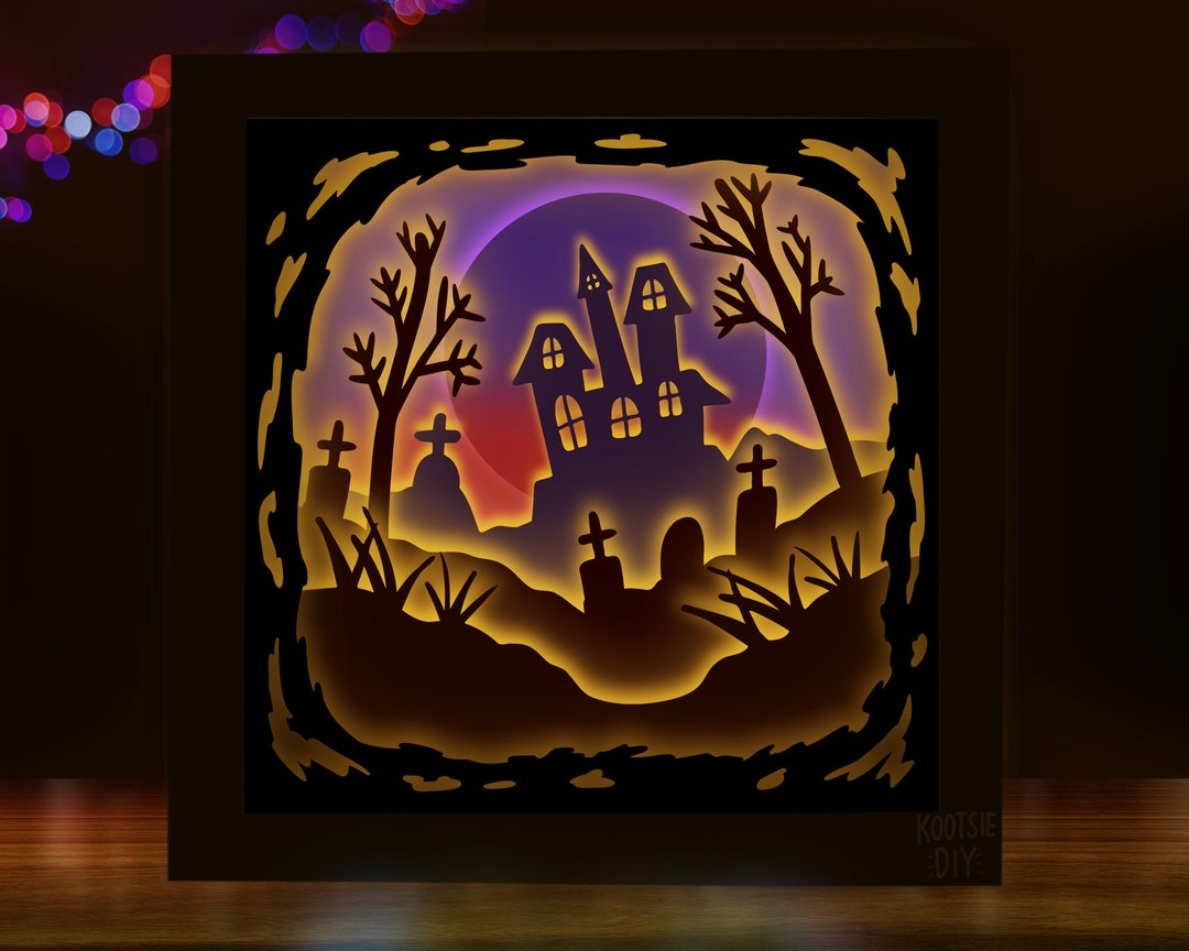 3D Halloween Shadow Box SVG, Layered SVG for Cricut, Silhouette, 3d ...