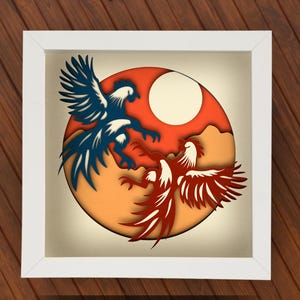 Rooster 3D Layered SVG | Shadow Box & Paper Cut Template | Light Box Silhouette | Cricut File | Farm Animal Decor