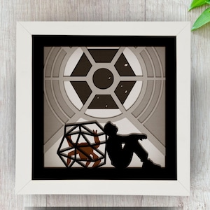 Sci-Fi Hail Mary Astronaut 3D SVG | Layered Shadow Box | Space Mandala Paper Cut | Deep Space Light Box Template | Cricut & Silhouette File