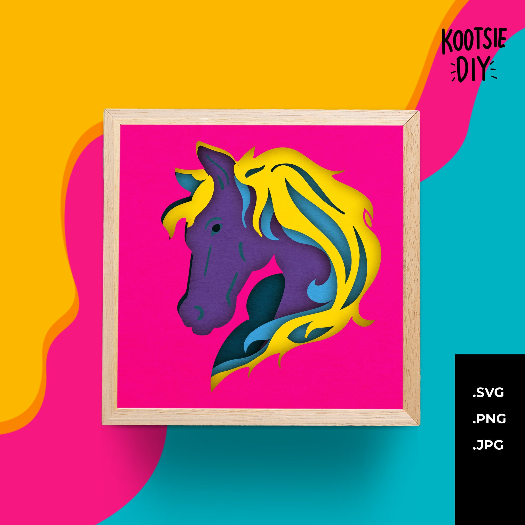 Horse Shadow Box SVG - Free SVG Cut Files