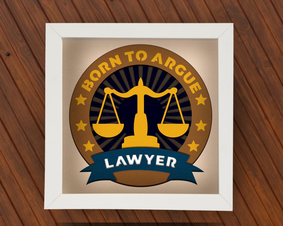 3d Lawyer Shadow Box Svg for Cricut, Silhouette, Attorney 3d Layered ...