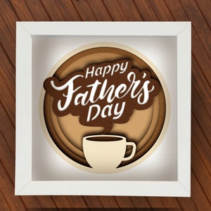 3D Vatertagsschattenbox SVG für Cricut, Silhouette, Dad layered Mandala, Vater Lichtbox Geschenk, Opa 3d layered SVG, Papa Papierschnitt