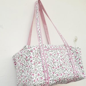 Grands sacs de sport en coton avec empiècements matelassés, Sacs de week-end pour femmes, Sac de voyage coloré fait main, Sac de sport à carreaux, Beau sac