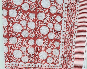 Hand Block Printed Cotton Sarong: Lightweight Beach Wrap Dress Mal Cotton Pareo Scarves