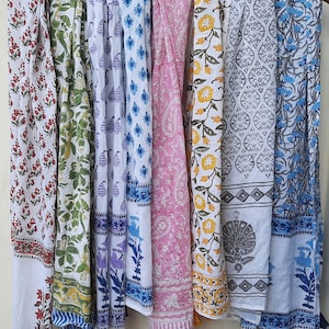 Wholesale Lot 5 pcs  Hand Block Print Cotton Stole Scarves Scarf  Multi Color Scarf For Gils and Women's Cotton Head Neck Wraps Cotton Scarf