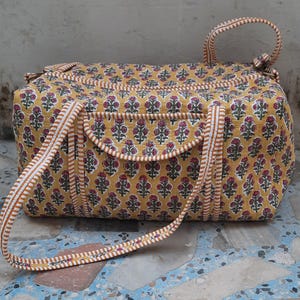 Handblockdruck gesteppte große Reisetaschen Gesteppter Stoff Weekender Taschen für Frauen Umweltfreundliche Yoga-Tasche, Strandtasche, Einkaufstasche