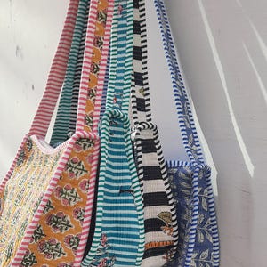 Block Print Große Baumwoll-Schulter Gesteppte Crossbody-Taschen | Damen persönlich Trage | Handmade Tote Handtaschen | New Style Bag |Geschenk für sie