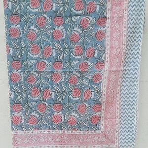 Blue Floral Print Beach Wrap Cotton Print Sarongs Hand Block Print Pareo Scarves  Beach Coverup Sarong  Lightweight Cotton Pareos Sarong