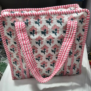 Mini sac fourre-tout matelassé en coton vintage, sac d'épicerie, sac fourre-tout indien à imprimé floral, sac fait main personnel en coton ethnique,