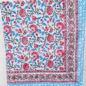 Hand Block Print Cotton Sarong: Beach Wrap, Scarf, PareoLightweight Mal Cotton Pareo Scarves