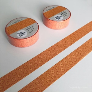 Oranje Washi tape • Citrus slice patroon • Decoratieve masking tape • 15 mm x 10 m • bujostickers.com 053