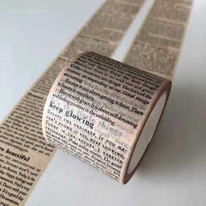 Newspaper Washi tape • Wide Decorative masking tape • Newspaper column, retro, old style, Ephemera • 35 mm x 10 m • bujostickers.com 095