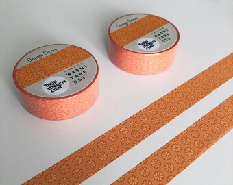 Orange Washi tape • Citrus slice pattern • Decorative masking tape • 15 mm x 10 m • bujostickers.com 053