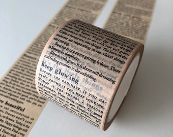 Newspaper Washi tape • Wide Decorative masking tape • Newspaper column, retro, old style, Ephemera • 35 mm x 10 m • bujostickers.com 095