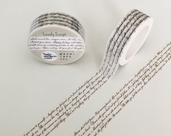 Script Washi tape • Vintage handwriting • Decorative masking tape • 15 mm x 10 m • bujostickers.com 063