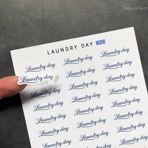 Laundry day 03 • Stickers for Laundry day in a lovely script • Plan your washing in style! • bujostickers.com