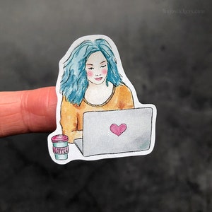 Meninas 02 • Adesivos exclusivos desenhados à mão com mulheres, meninas ilustradas por Amanda Bigrell • Decoração, bujo, diário, cartões, scrapbooks, cartas.