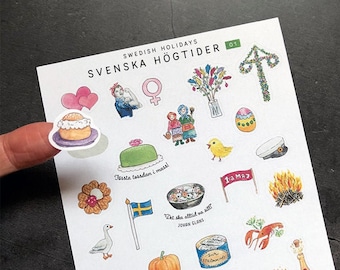 Svenska högtider 01 • Swedish holidays • Stickers for bujo, planners, journaling, cards, scrapbooking, letters.