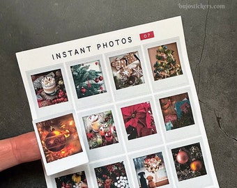 Instant Photo stickers • Winter and Christmas time • Stickers for planners, bullet journal, scrapbooking, letters, card and decoration