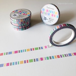 Slim washi tape • Pastel stripes washi tape • 5 mm x 10 m • bujostickers.com 025