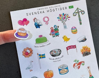 Svenska högtider 01 • Swedish holidays • Stickers for bujo, planners, journaling, cards, scrapbooking, letters.