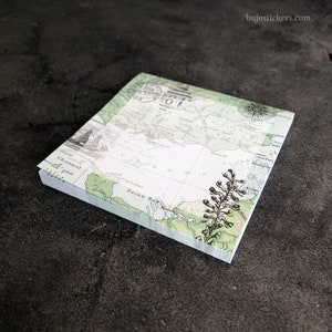 Vintage Maps Sticky Notes 05 • Mappe e simboli di viaggio • Bella cancelleria • bujostickers.com