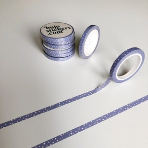 Washi tape • Dunne lavendel washi tape met witte stippen • 5 mm x 10 m • bujostickers.com 003