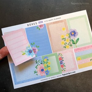 Cajas 03 Invierno funcional para hacer pegatinas para bujo, planificadores, scrapbooking, cartas. Hecho a mano y único se adapta a Happy Planner 1.5 pulgadas de ancho