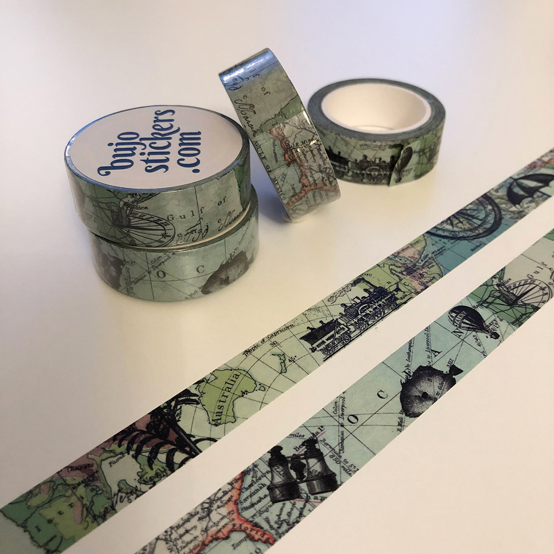 Washi Tape • Vintage Maps & Travel Symbols • 15 Mm X 10 M ...