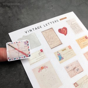 Vintage Letters Tom 1 • Naklejki papierowe na kartki, listy, scrapbooking, bujo, bullet journals, planowanie i nie tylko. bujostickers.com