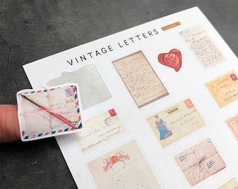 Vintage Letters Volume 1 • Paper stickers for cards, letters, scrapbooking, bujo, bullet journals, planning and more. bujostickers.com
