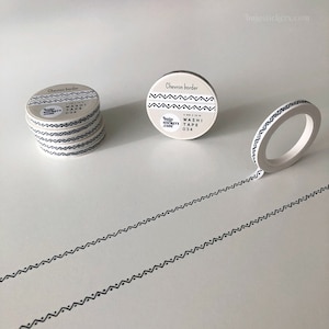 Chevron Doodle Washi-tape • Rand- en scheidingsrandtape • Dunne decoratieve maskeertape • 5 mm x 10 m • bujostickers.com 034