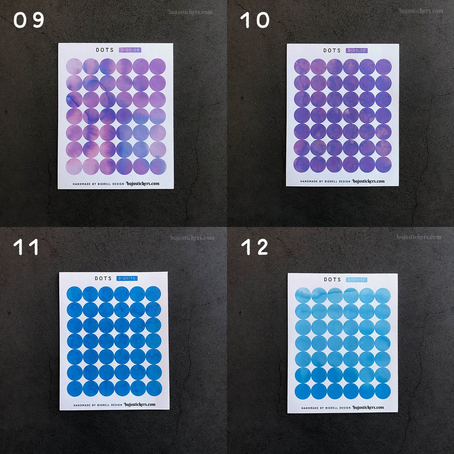 Small Dot Stickers in 20 Watercolor Options for Tracking, Bullet ...